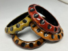 BB166 DVF carved & overdyed bakelite bangles